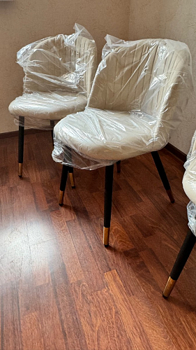 Стул на металлокаркасе Gabi 1 light blue / black / gold фото покупателя 367