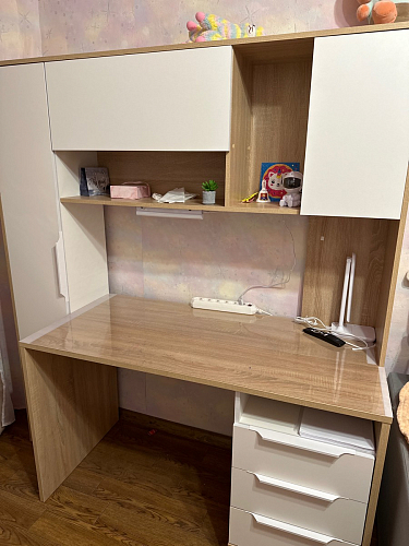 Компьютерный стол Комфорт 12.95 N дуб сонома / сатин фото покупателя 28