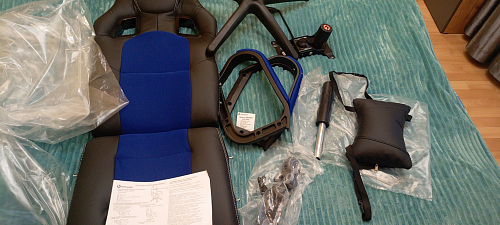 Компьютерное кресло Driver/Драйвер кожзам черный / ткань синий фото покупателя 134