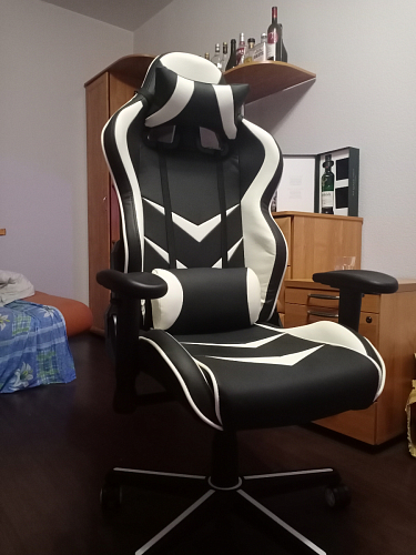 Компьютерное кресло Racer черное / голубое фото покупателя 31