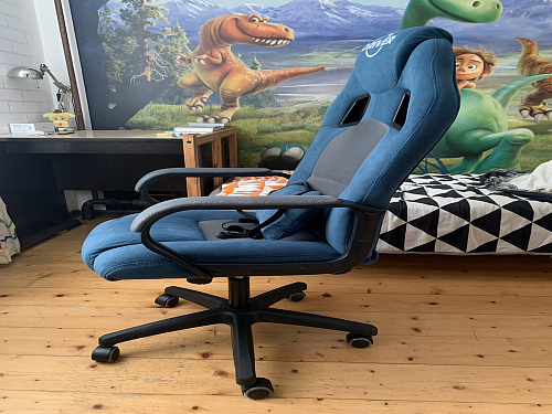 Компьютерное кресло Driver/Драйвер кожзам черный / ткань синий фото покупателя 98