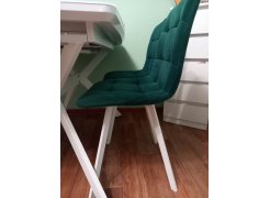 Стул на металлокаркасе Чилли синяя ткань / белый фото покупателя 289