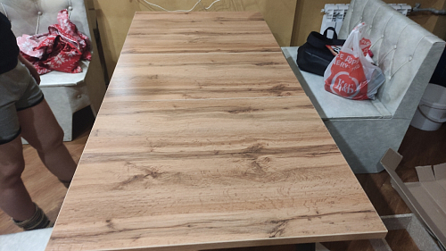 Стол раскладной Колон Лофт 120 32 мм дуб галифакс табако / черный матовый фото покупателя 68