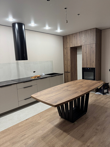 Стол на тумбе Эудес дуб галифакс табак / черный фото покупателя 6