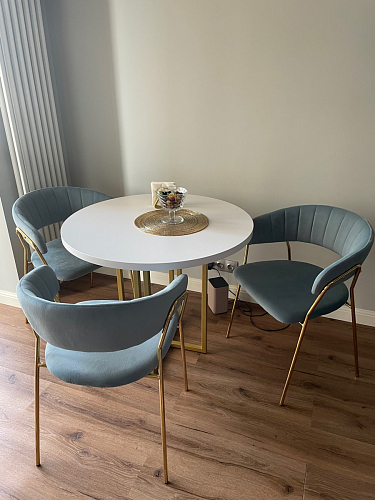 Стул на металлокаркасе Kamelia светло-фиолетовый / золотой фото покупателя 2