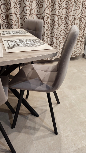 Стул на металлокаркасе Чилли синяя ткань / белый фото покупателя 1471