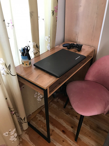 Письменный стол Лео Лофт черный матовый / дуб делано темный фото покупателя 31