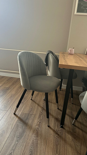 Стул на металлокаркасе Gabi 1 light blue / black / gold фото покупателя 160