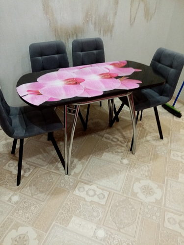 Стул на металлокаркасе Чилли К светло-серый велюр / черный каркас фото покупателя 1059