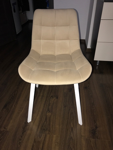 Стул на металлокаркасе Чилли синяя ткань / белый фото покупателя 1183