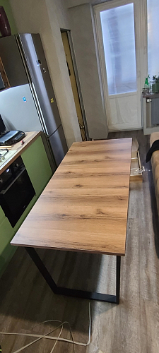 Стол Лота Лофт 120 25 мм дуб делано темный / черный матовый фото покупателя 348