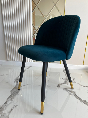 Стул на металлокаркасе Gabi 1 light blue / black / gold фото покупателя 43