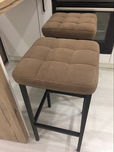 Барный стул Лофт микровелюр катания блэк / черный матовый фото покупателя 203