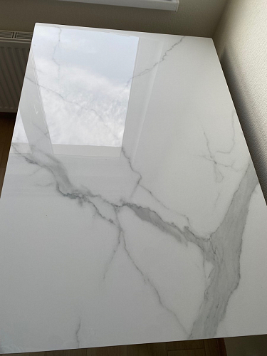 Керамический стол Силлем 120(180)х80х77 statuario cara / черный фото покупателя 3