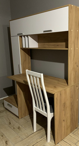 Письменный стол Лайт 03.243 дуб золотой (craft) / белый премиум фото покупателя 284