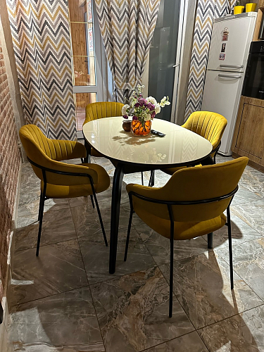 Стул на металлокаркасе Инклес дымчатый / черный глянец фото покупателя 23