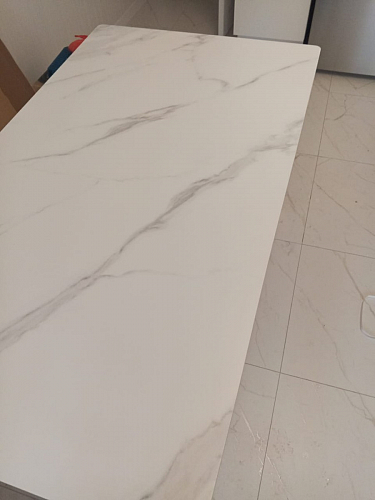 Керамический стол Норман 140(200)х80х75 белый мрамор alpin white / черный фото покупателя 44