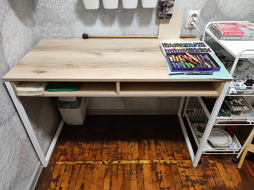 Письменный стол Леон Лофт черный матовый / дуб вотан фото покупателя 22