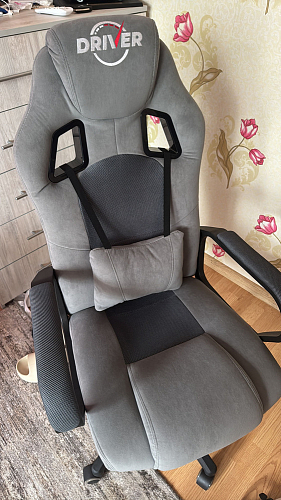 Компьютерное кресло Driver/Драйвер кожзам черный / серый фото покупателя 14