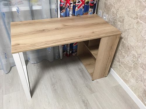 Письменный стол Битти Лофт 116х60х75 дуб вотан / белый матовый фото покупателя 1