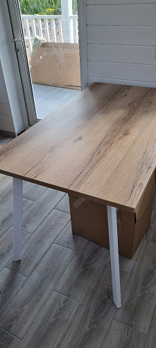 Стол Тринити Лофт 120 32 мм дуб галифакс табако / черный матовый фото покупателя 297