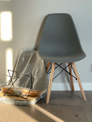 Пластиковый стул Eames PC-015 серо-голубой / дерево фото покупателя 207