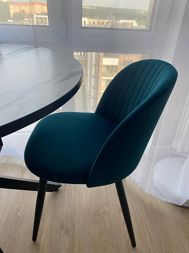 Стул на металлокаркасе Gabi dark beige / black / silver фото покупателя 445