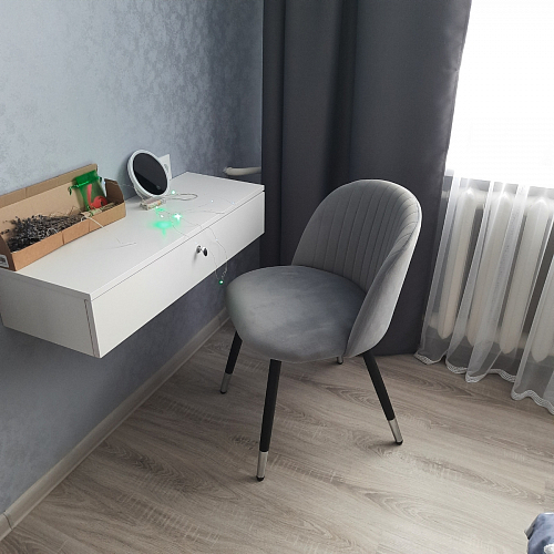 Стул на металлокаркасе Gabi 1 light blue / black / gold фото покупателя 682