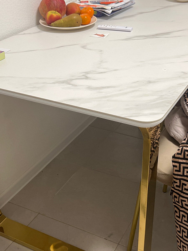 Керамический стол Селена 1 140х80 черный мрамор / золото фото покупателя 27