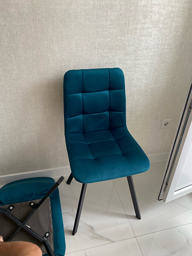 Стул на металлокаркасе Чилли К темно-серый (velutto 32) / черный фото покупателя 141