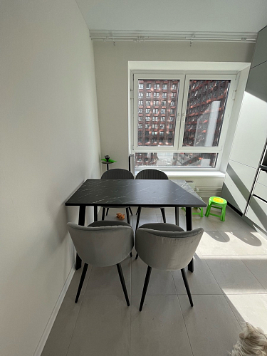 Стол Тринити Лофт 120 32 мм бетон / черный матовый фото покупателя 87