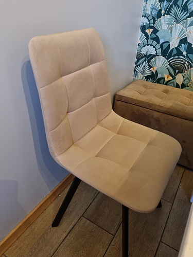 Стул на металлокаркасе Чилли К темно-серый (velutto 32) / черный фото покупателя 69