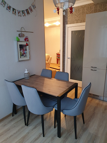 Стол Центавр 120(160)х70х75 файерстоун / черный матовый фото покупателя 75