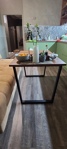 Деревянный стол Лота Лофт 140х80 черный матовый / бетон светлый фото покупателя 345