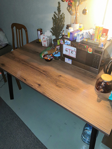 Стол Тринити Лофт 120 32 мм дуб галифакс табако / черный матовый фото покупателя 459