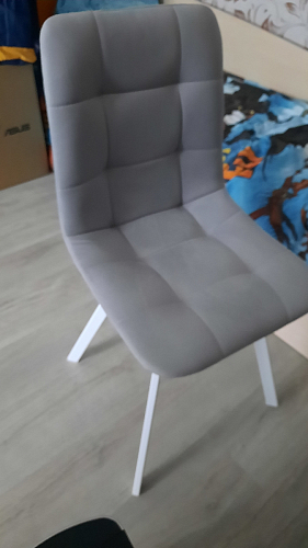 Стул на металлокаркасе Чилли К светло-серый велюр / черный каркас фото покупателя 720