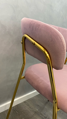 Стул на металлокаркасе Kamelia зеленый / золото фото покупателя 71