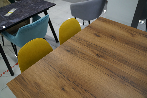 Стол раскладной Колон Лофт 120 25 мм юта / черный матовый из шоурума 5