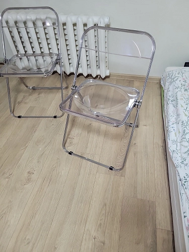 Пластиковый стул Fold складной clear gray-blue фото покупателя 27