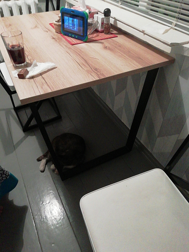 Стол Лота Лофт 120 32 мм бетон / черный матовый фото покупателя 145