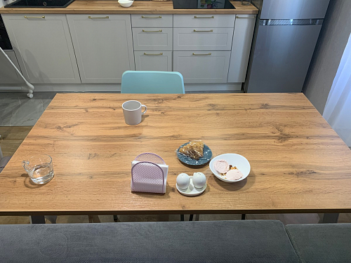 Стол Тринити Лофт 120 32 мм дуб галифакс табако / черный матовый фото покупателя 468