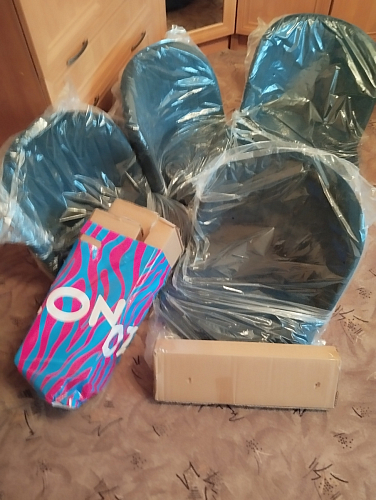 Стул на металлокаркасе Gabi 1 light blue / black / gold фото покупателя 826