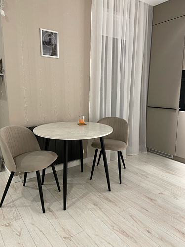 Стул на металлокаркасе Gabi dark beige / black / silver фото покупателя 661