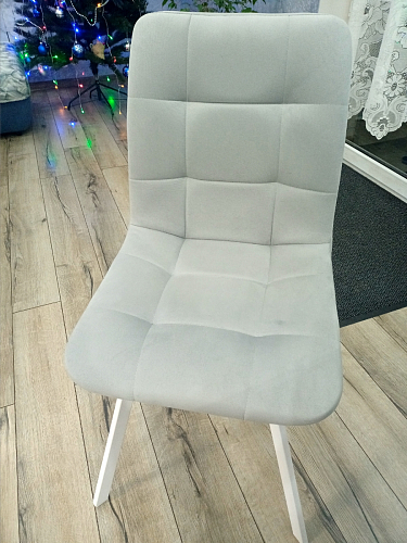 Стул на металлокаркасе Чилли К светло-серый велюр / черный каркас фото покупателя 1122