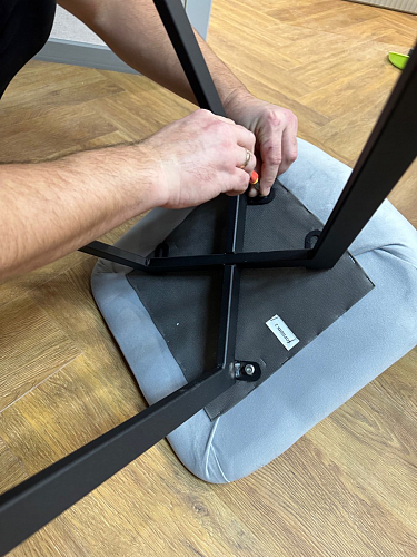 Стул на металлокаркасе Чилли К темно-серый (velutto 32) / черный фото покупателя 222