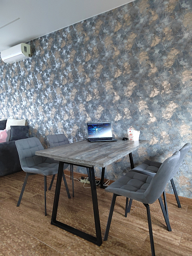 Стул на металлокаркасе Челси морская волна / черный фото покупателя 5