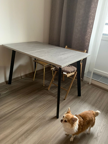 Стол раскладной Колон Лофт 120 32 мм дуб галифакс табако / черный матовый фото покупателя 113