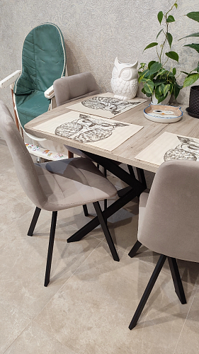 Стул на металлокаркасе Чилли синяя ткань / белый фото покупателя 1296