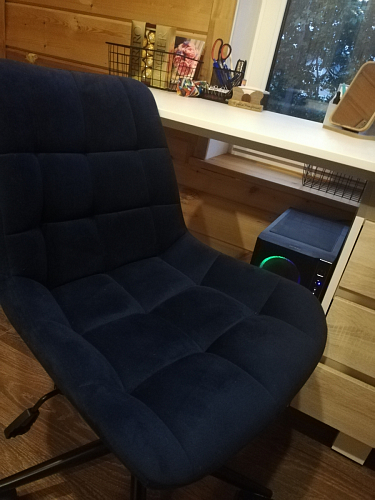 Компьютерное кресло Честер темно-серый велюр velutto 32 / белый фото покупателя 48