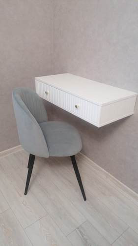 Стул на металлокаркасе Gabi 1 light blue / black / gold фото покупателя 835